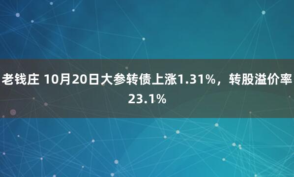 老钱庄 10月20日大参转债上涨1.31%，转股溢价率23.1%