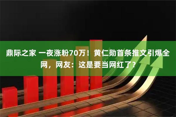鼎际之家 一夜涨粉70万！黄仁勋首条推文引爆全网，网友：这是要当网红了？